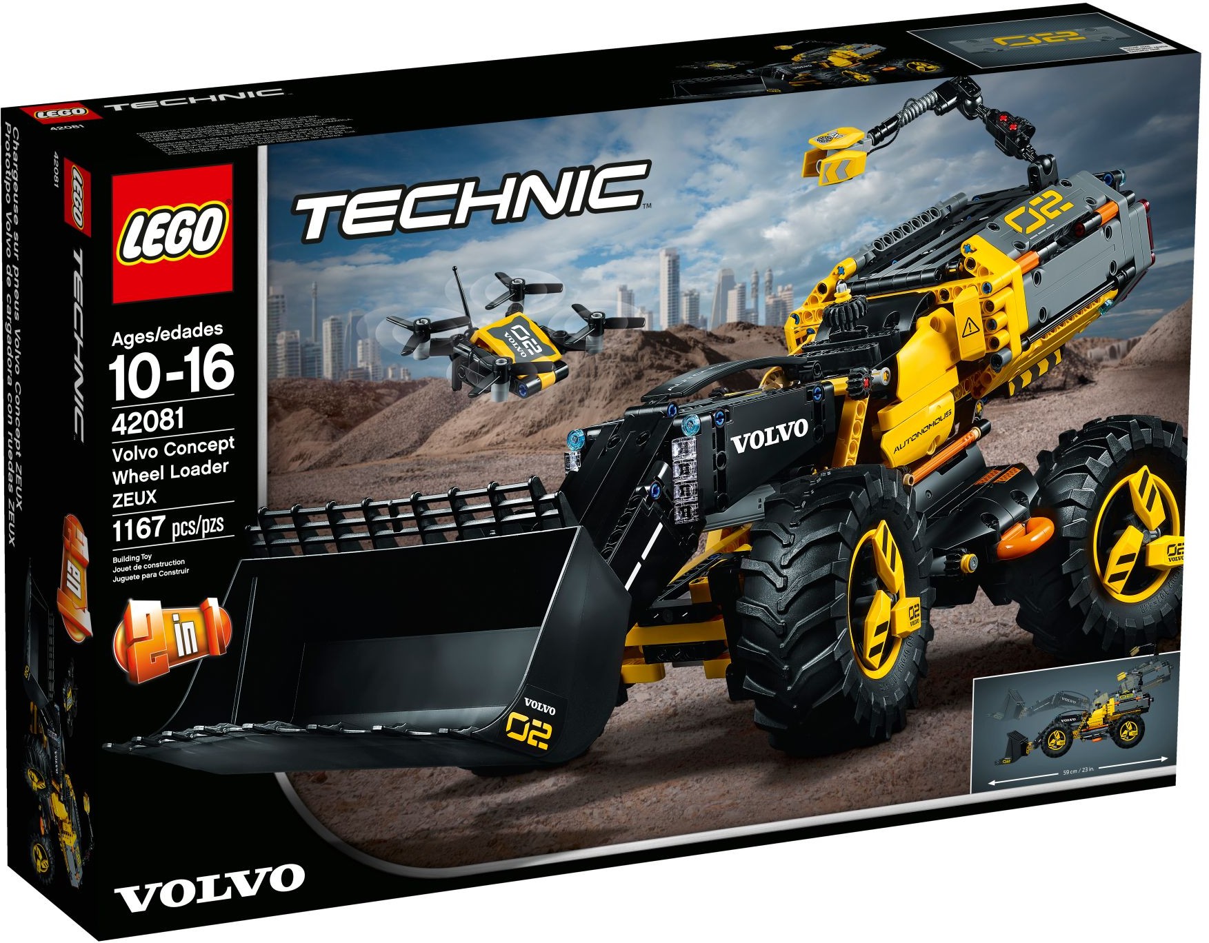 LEGO Technic 42081 Volvo koncept kolového nakladače ZEUX